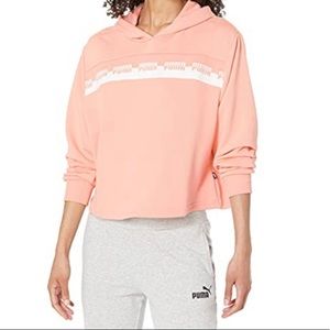 PUMA Women's Amplified Cropped Hoodie Apricot Blush XL NWT